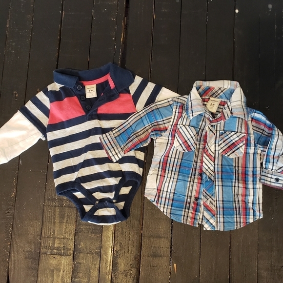 Bundle of 2 Baby Boy Old Navy Long Sleeve Shirts - Picture 1 of 1